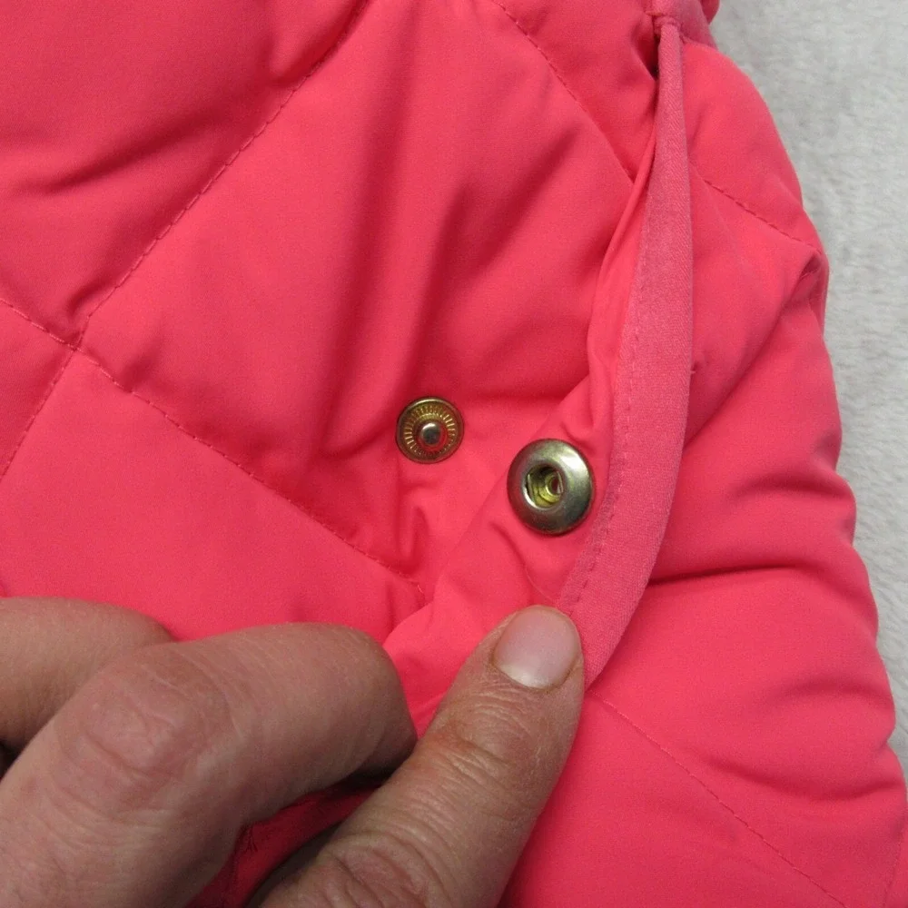 J Crew Down Vest Womens Medium Pink Pockets Quilted Insulated Puffer Outdoor
